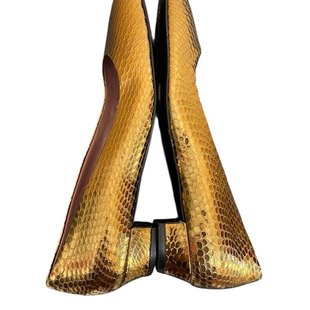 Miu Miu snake gold leather sandals size 37 1/2 - Picture 5 of 12